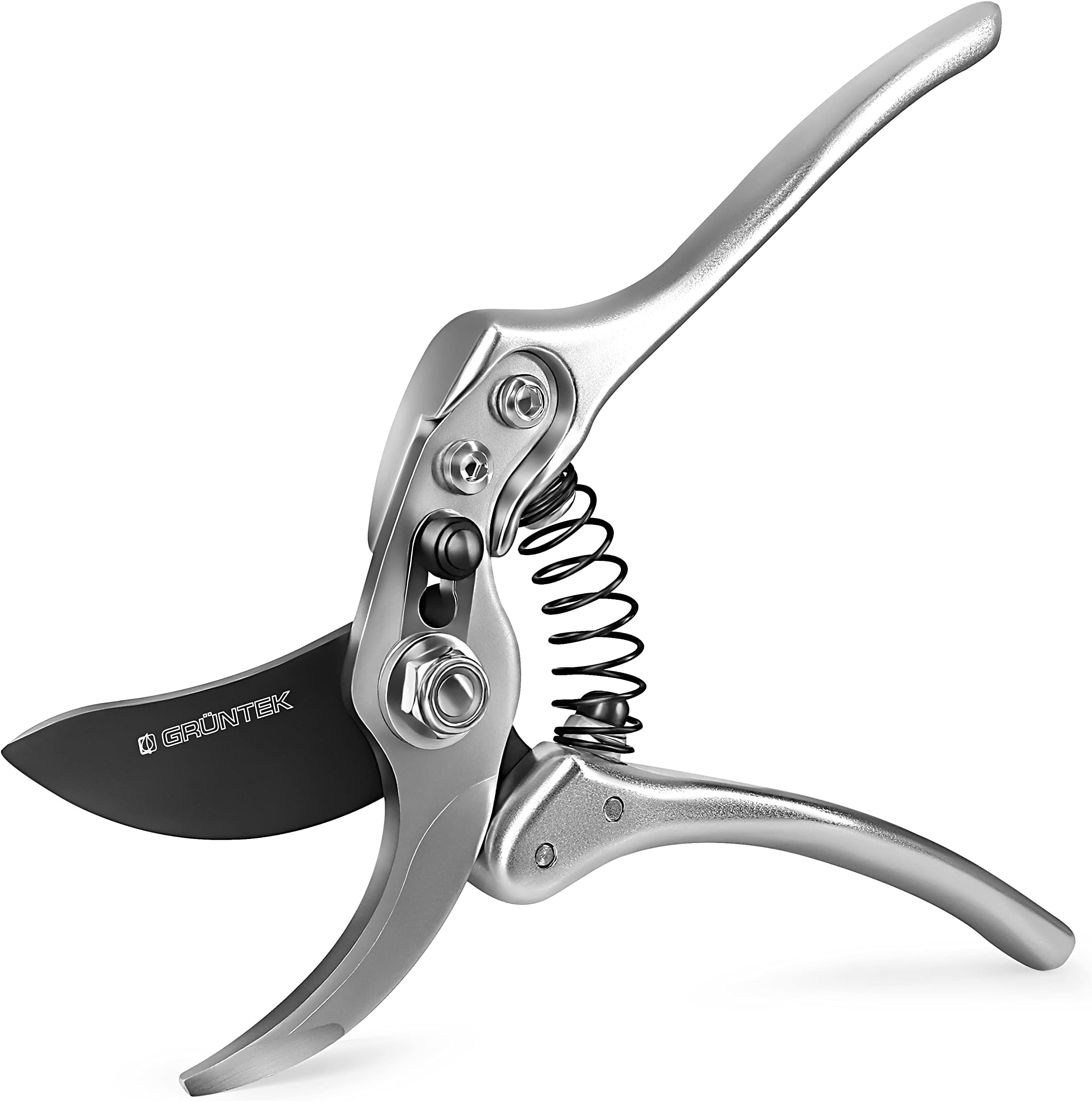 GRÜNTEK SILVERCUT Professional Bypass Secateurs Pruning Garden Shear 230mm, Blade Japanese SK5 Steel 65 mm, Gardening Hand Pruner with Extra Reserve Spring