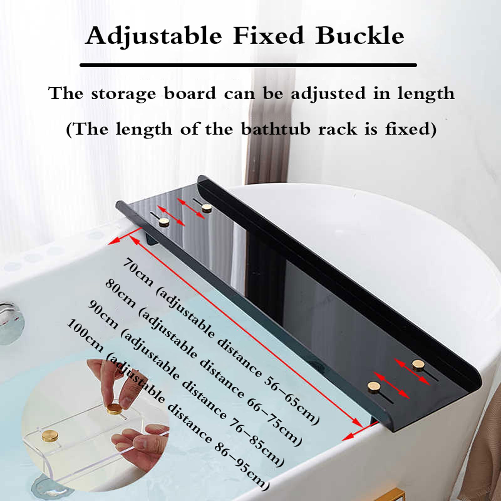 Vassoio per vasca da bagno regolabile antiscivolo in bambù, impermeabile, per candele, libri di vino e telefoni, accessorio da bagno per relax e lusso