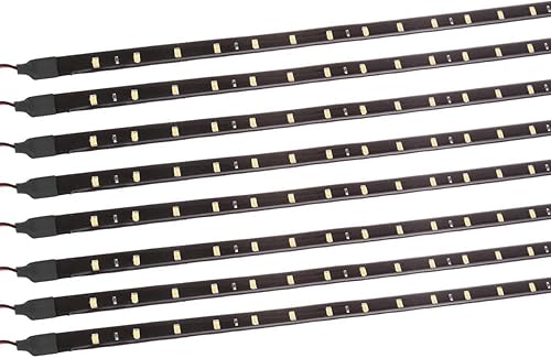 Miniatura 8 de Yolu Tira de luz LED súper brillante de 11.8 in 15SMD flexible e impermeable para decoración interior y exterior de automóvil, luz DRL para correr