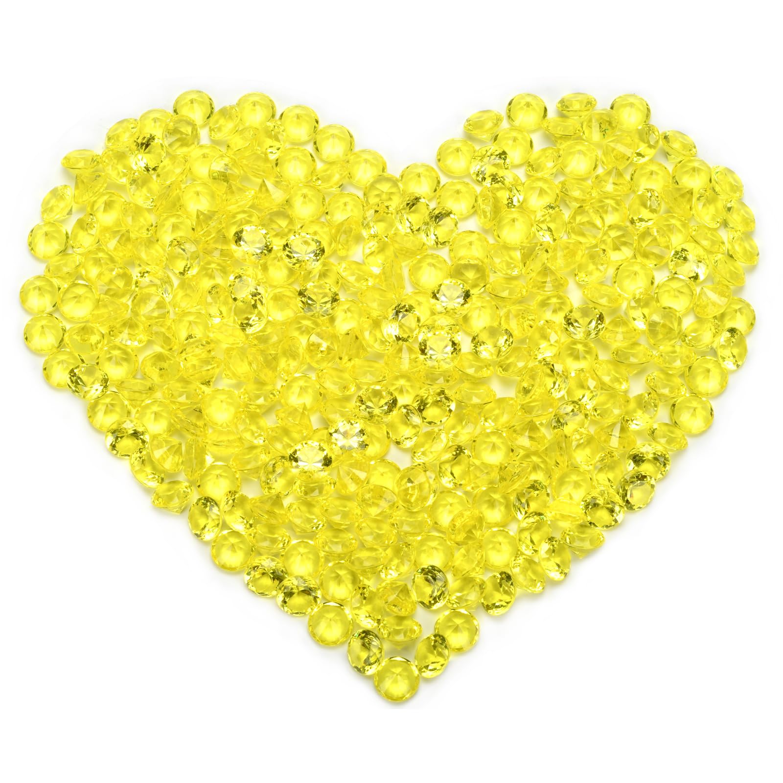 Faux Diamant 286pcs Cristaux Acryliques Jaunes Aspect Facetté Lumineux de Haute Clarté
