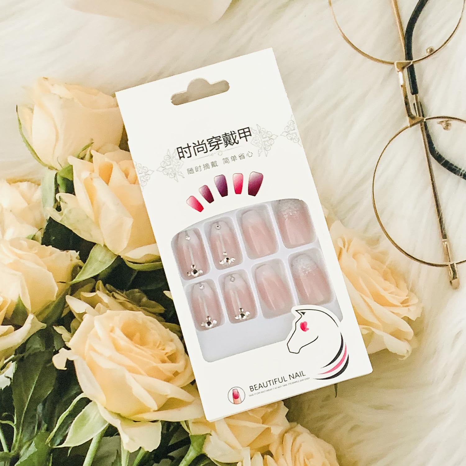 Amazon.com: Vezocim Medium Press on Nails, 24Pcs Square, Acrylic