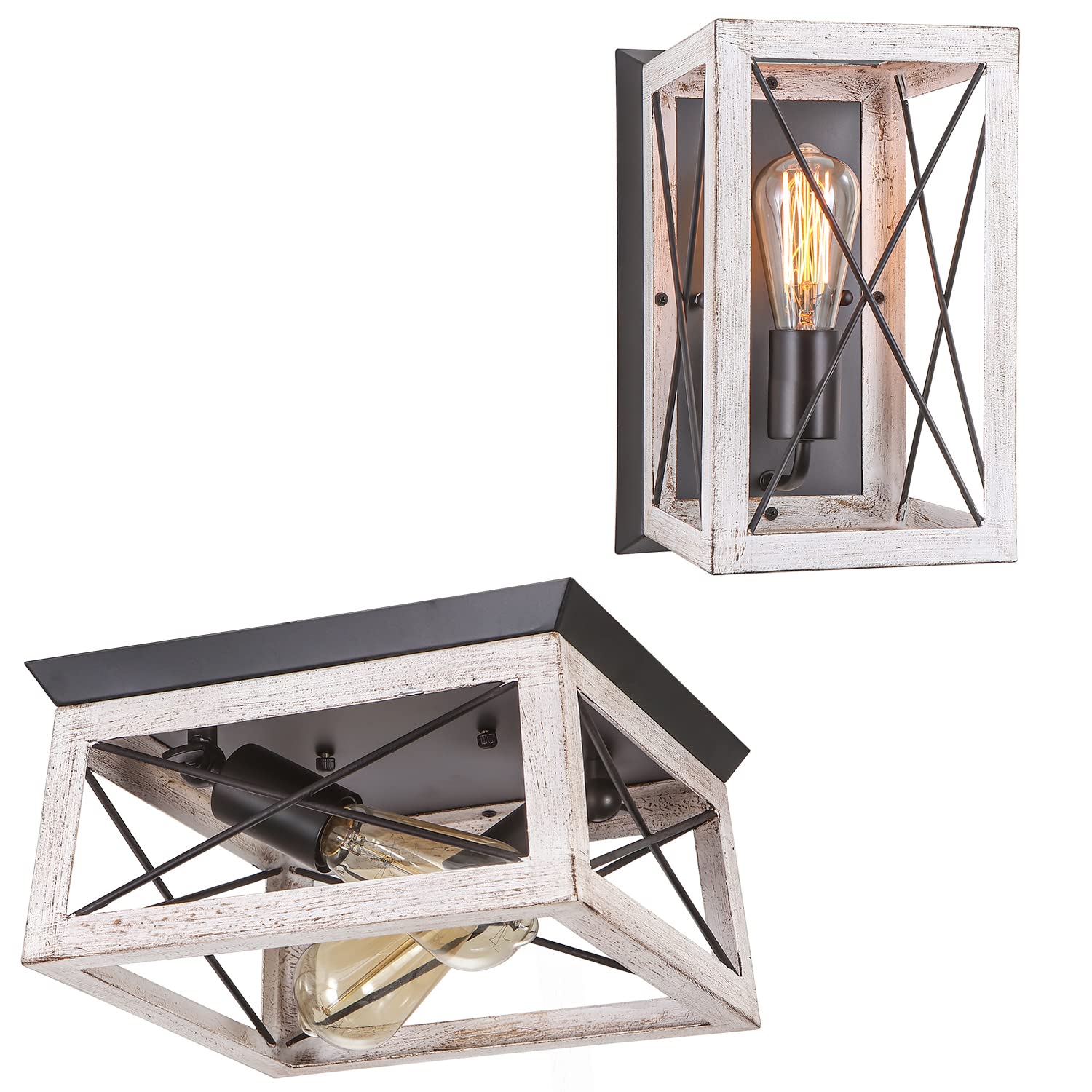 Photo 1 of *SEE NOTES Farmhouse Wall Light Fixture and One 2-Lights Farmhouse Track Ceiling Light Fixture
