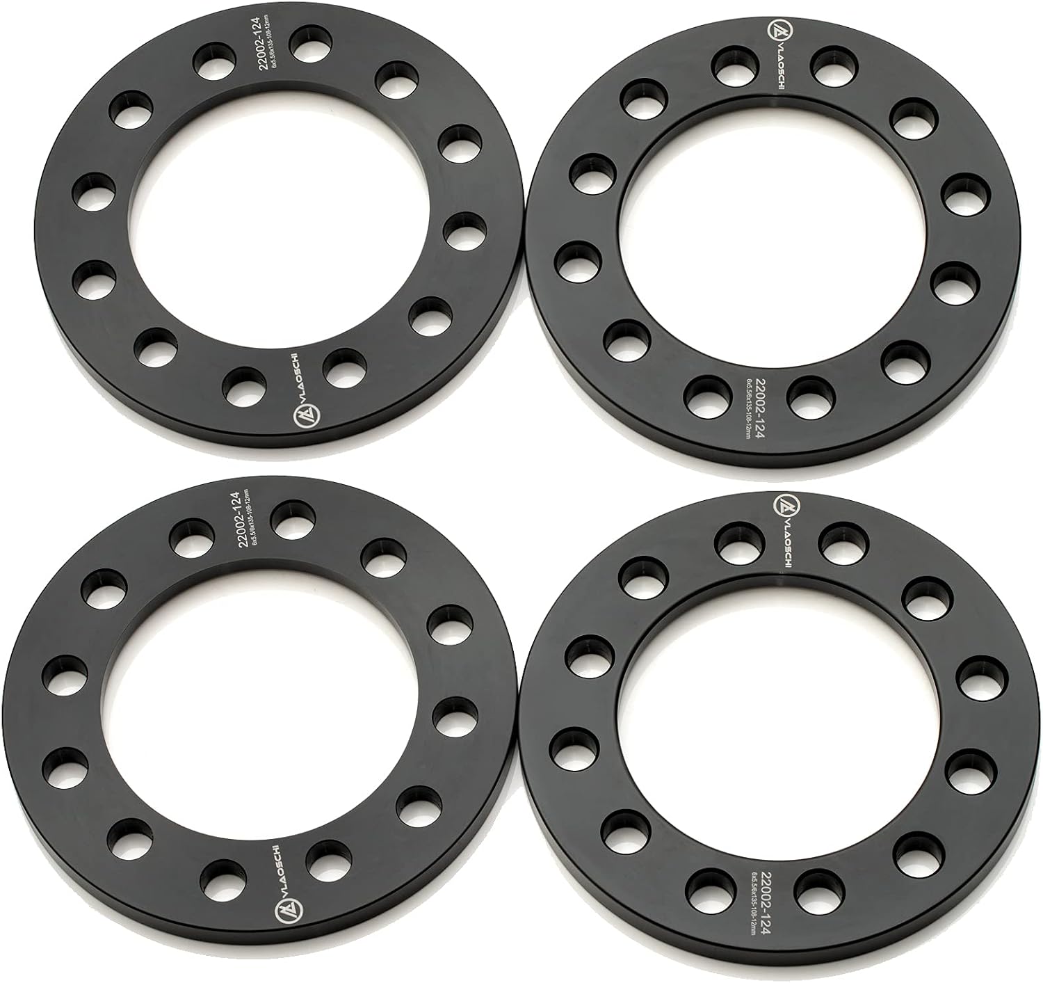 Black Forged 6x5 6x120 6x127 Wheel Spacers 1/2 Inch (12mm) Compatible with Chevy GMC 6 Lug for 2002-2009 Trailblazer | 2015-2022 Colorado | 2018-2022 Traverse | 2002-2009 Envoy - Pack of 4
