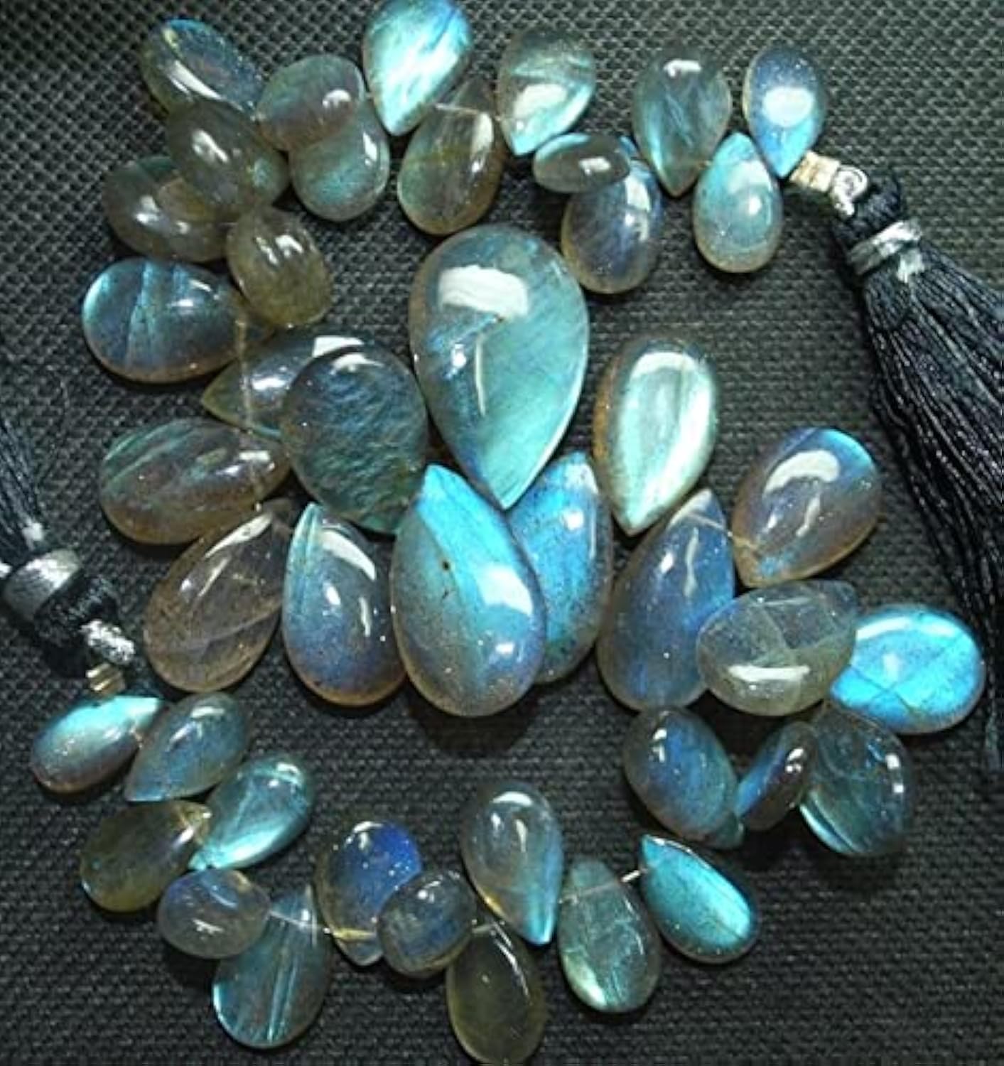 Labradorite en poire lisse pour la création de bijoux en perles