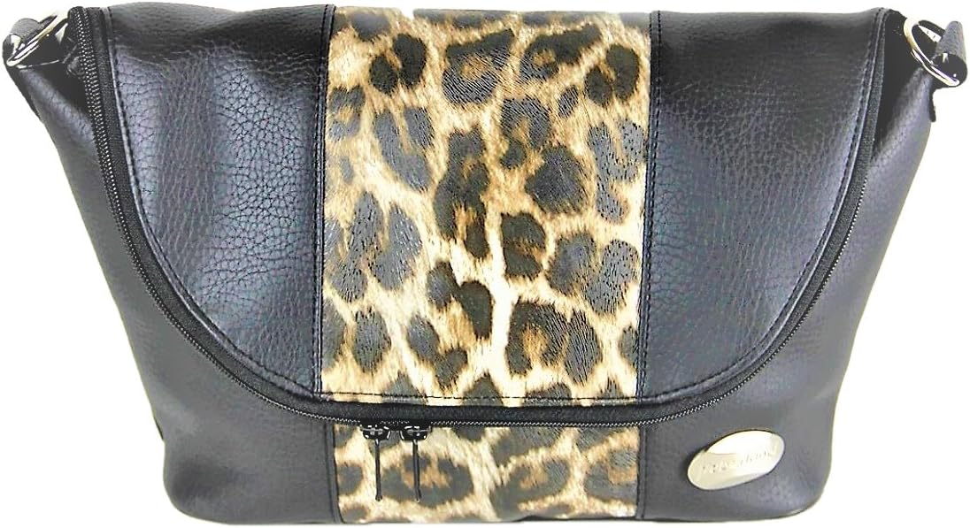 Verena Handlebar Bag, Unisex, Verena, Black/Leopard-Print