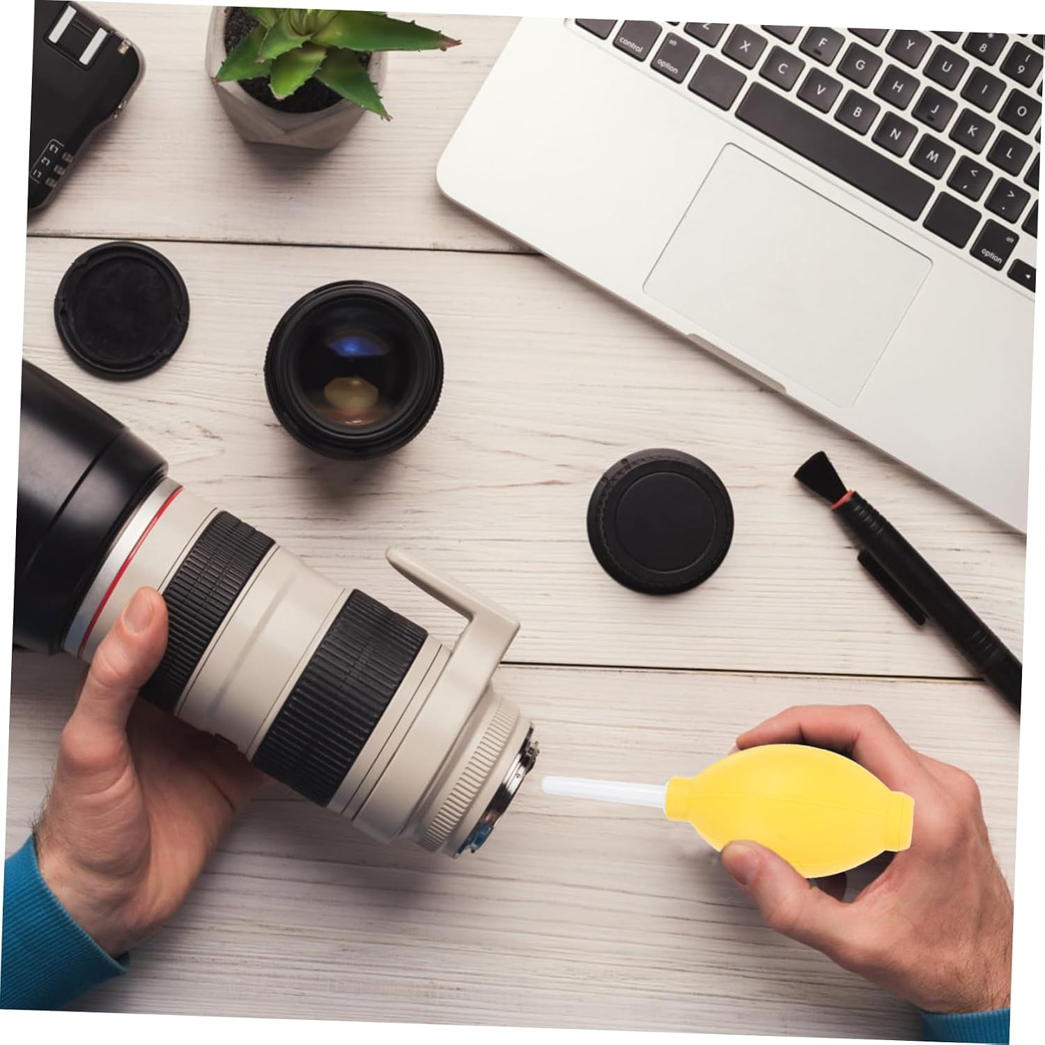 Healifty 8Pcs Camera Lens Air Blower Dust Compressed Air Equipment for Keyboard Laptop Electronics Static Dust Removal Tool with Comfortable Grip Yellow and Random Straw Colors Random Color