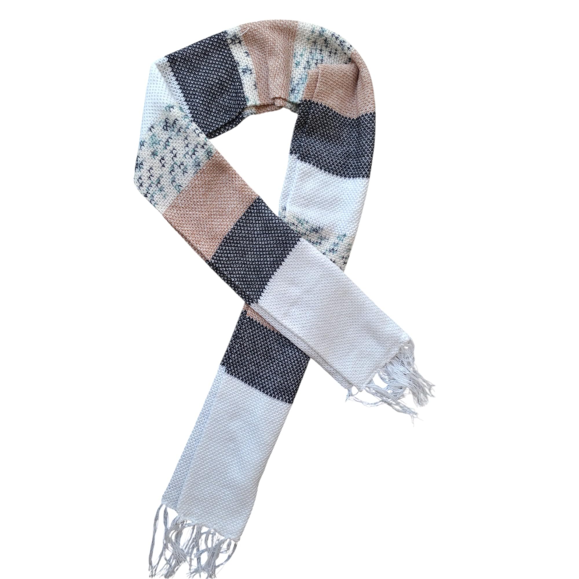Woolen Scarf for Men & Women – Knitted Striped Winter Muffler with Tassels | Soft Warm Wool Blend Neck Wrap (Pack of 1)-image-41