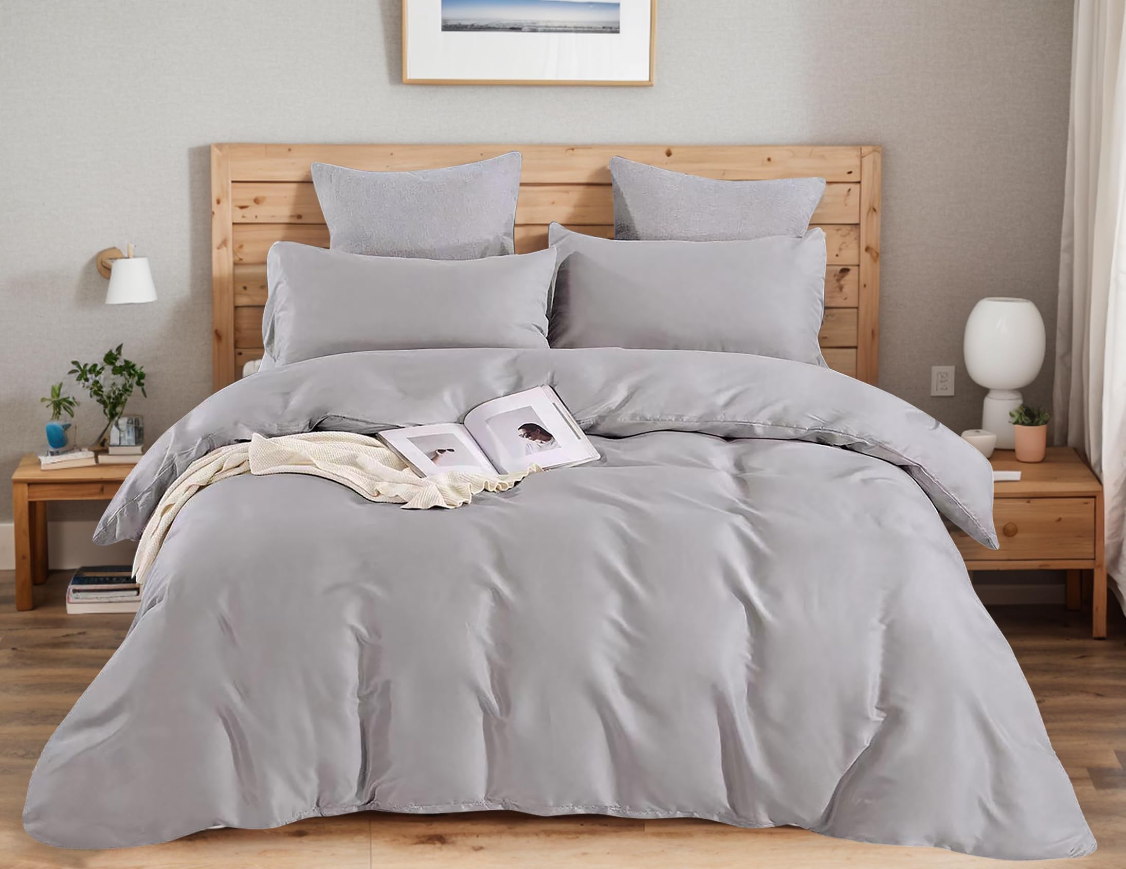 Etrexonline Juego de Funda Nórdica 3 Piezas Cama 135 Microfibra Extra Suave Transpirable - 1 Funda Edredón 220x220 cm y 2 Fundas de Almohada 50x70 cm (Eucalipto) — view 44