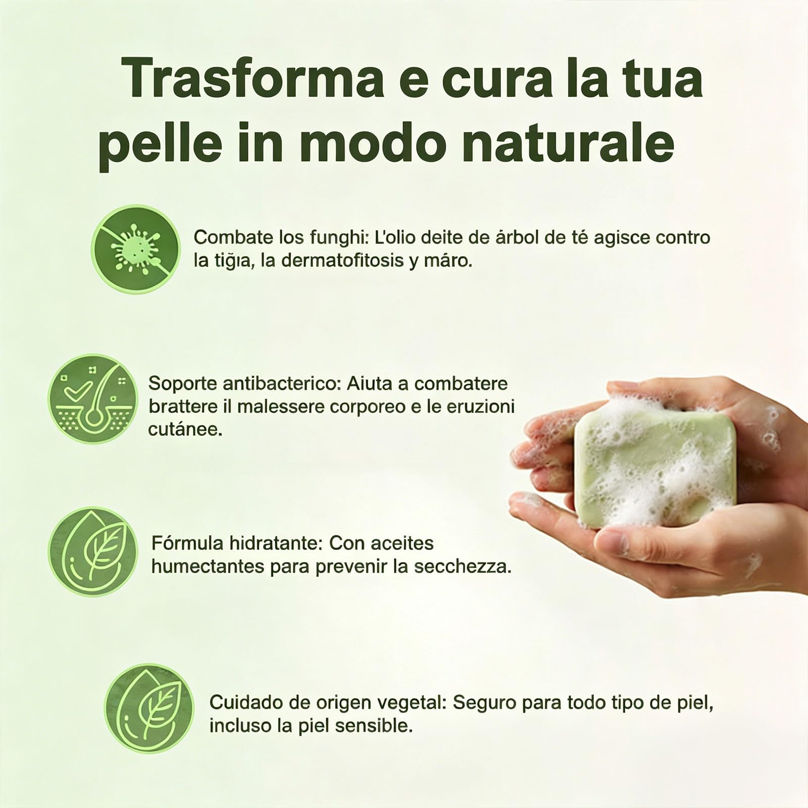 Aqvera - Sapone Antimicoticopurificante, Aqvera Sapone Micosi, Sapone Tea Tree Antimicotico, Elimina I Funghi Alla Fonte In Tutto Il Corpo, Ingredienti Naturali (2 scatole)