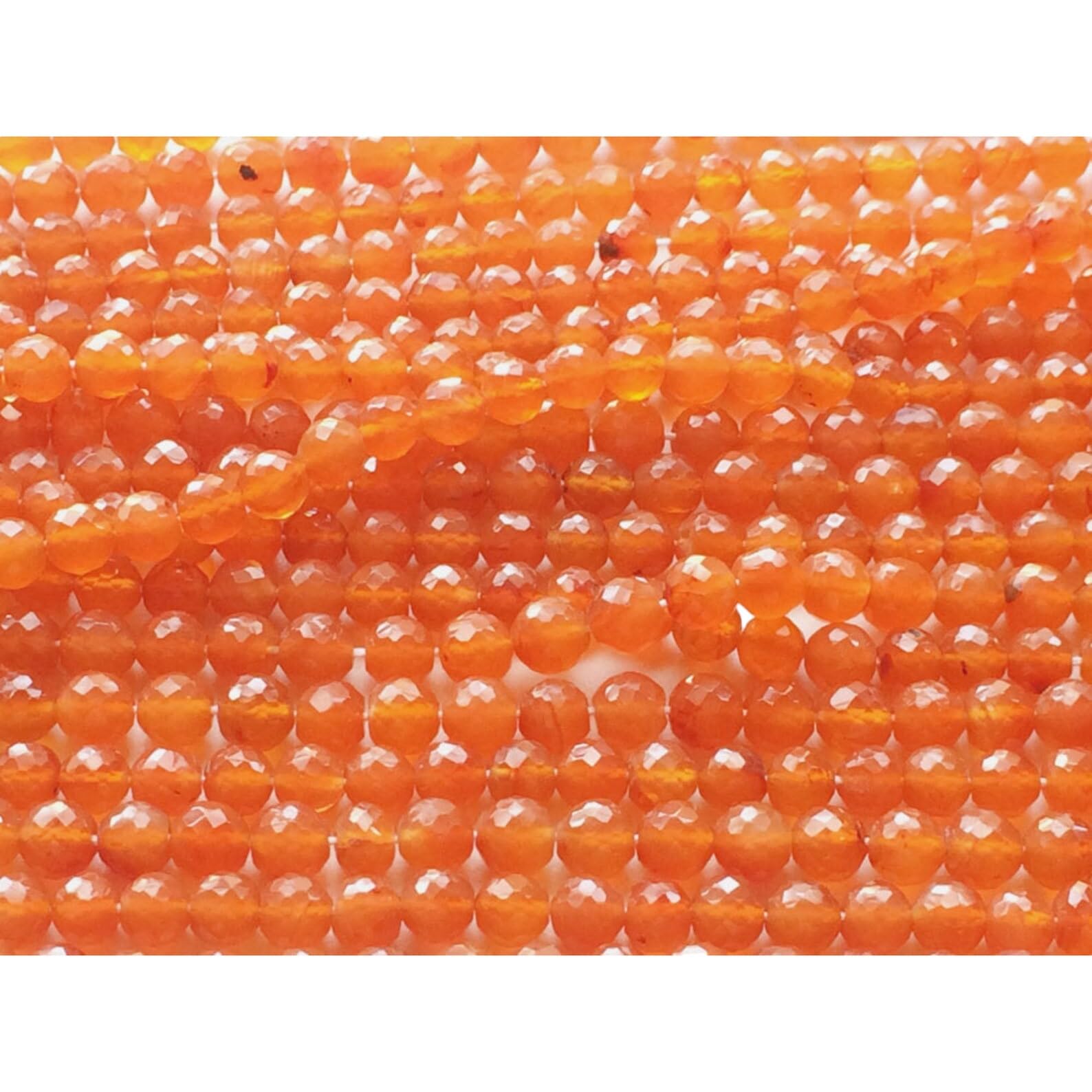 Perles rondelles de cornaline à facettes 4" pour fabriquer un cadeau fait main