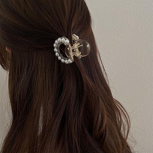 Miniatura 4 de 3 pinzas para el cabello con perlas pequeñas, pinzas para el cabello con perlas, pinzas para cola de caballo en la parte posterior de la cabeza,