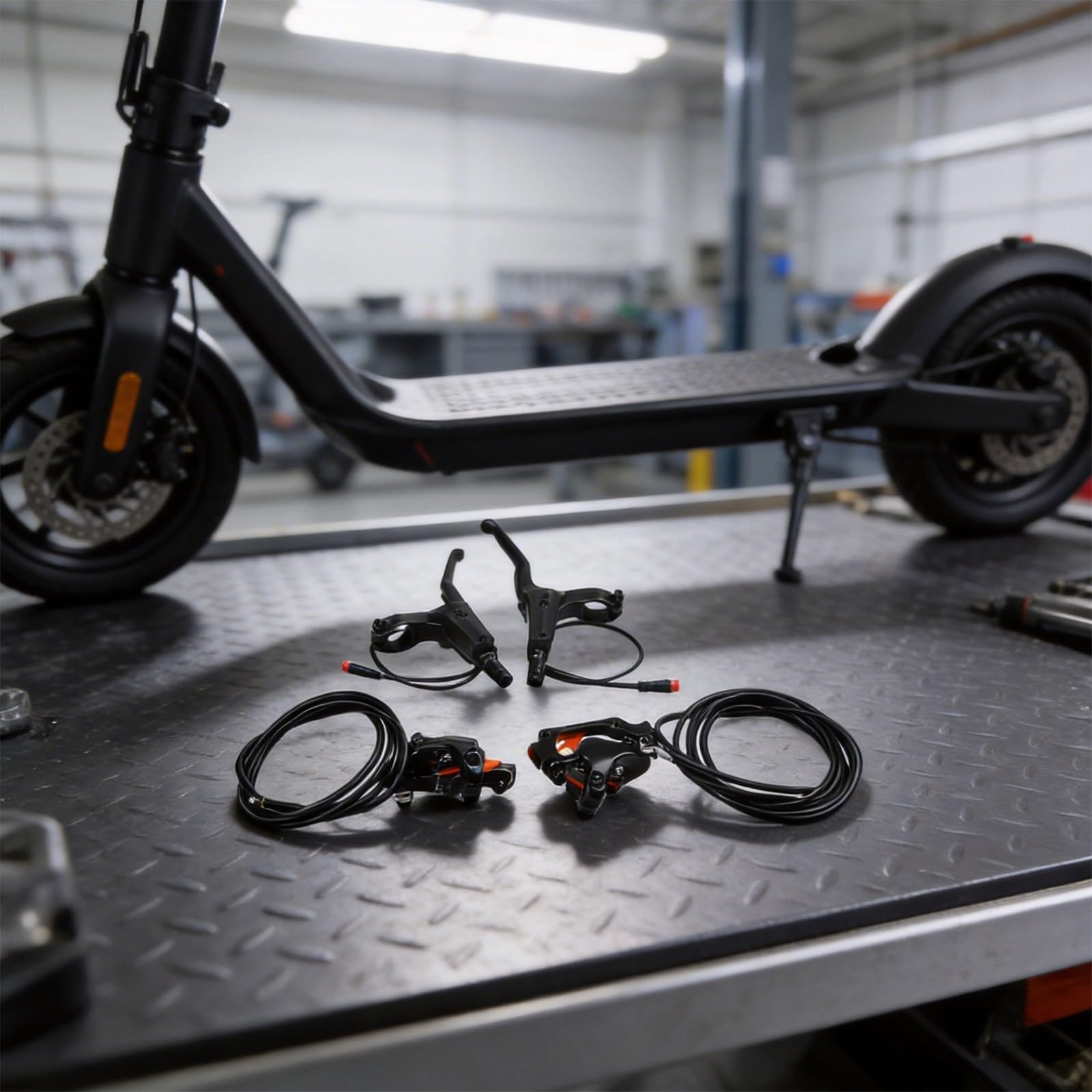 1 Conjunto de freno de disco hidráulico con sensor para NUTT AD-5 para KUKIRIN G4 Max E-Bike Scooter Control Preciso Metal Build Negro
