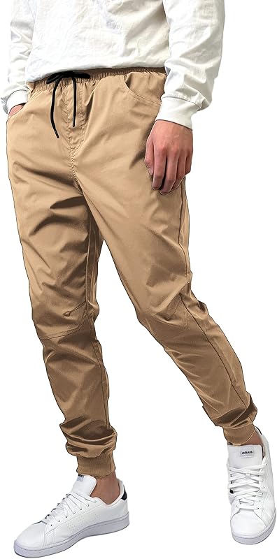 Mens Workout Tech Woven Jogger Pants Light Weight Track Pants