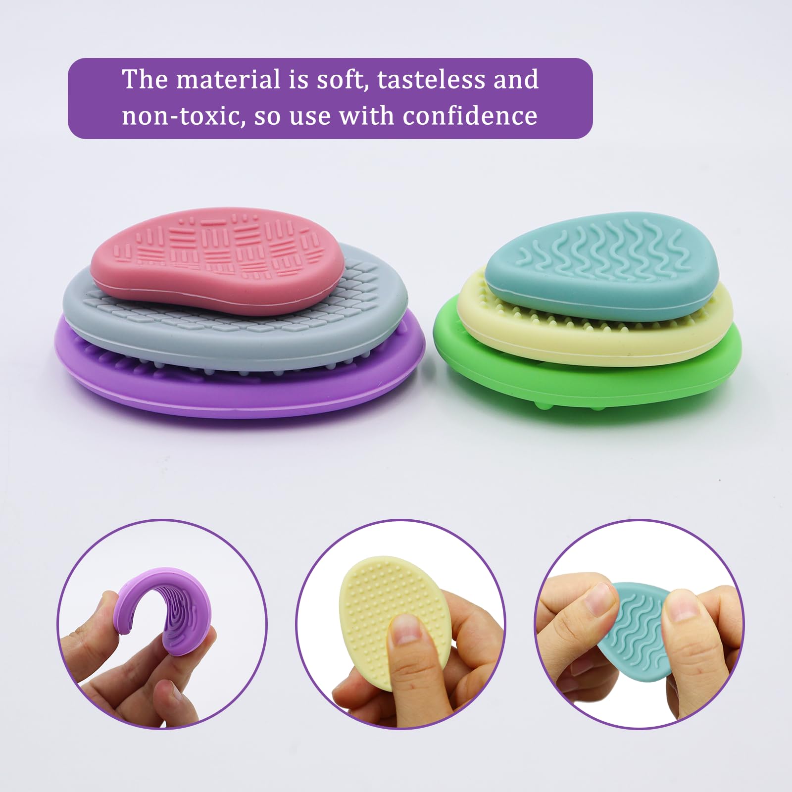 OMJMYY Sensory Stones 12 Pcs Fidget Toys Textured Soft Worry Stones for Kids Adults Silicone Sensory Toys Fidgets for School o Workplace Stress Calming Anxiety Relief Autism and ADHD - Image 3