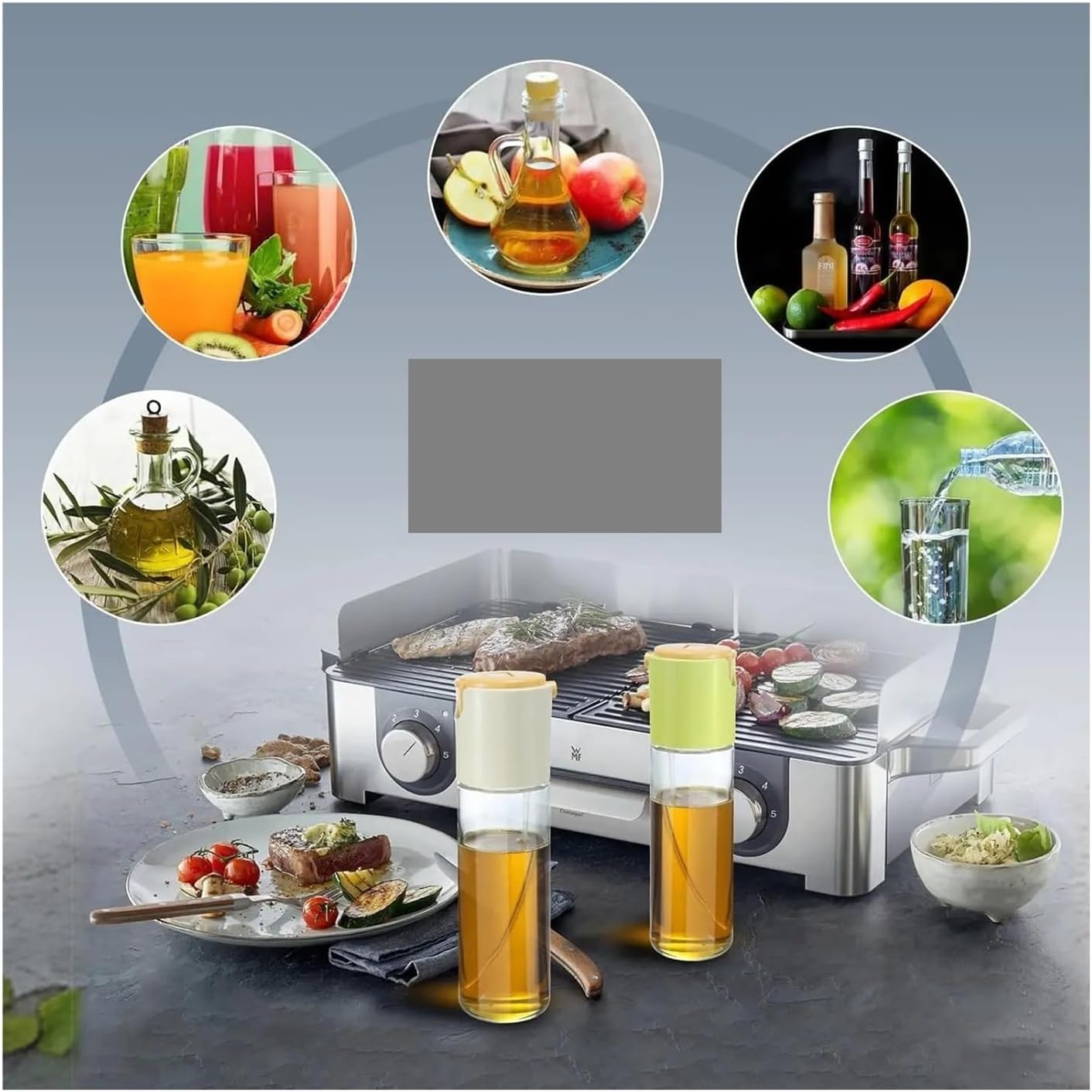 Portable Oil Sprayer - Thickened Glass Oil Can for Kitchen, Barbecue, and Outdoor Picnic Use(Green)
