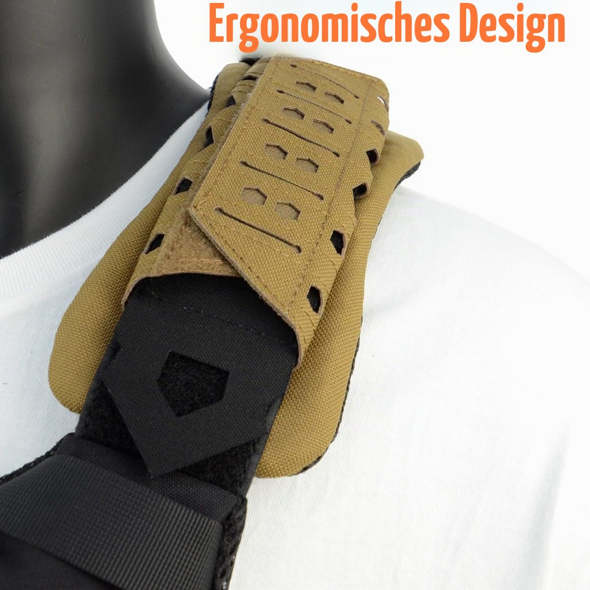 ACEXIER Taktische Weste Schultergurt Pad Rucksack Atmungsaktive Mesh Kissen Pad Laser Schneiden Für Jagd Weste Outdoor Rucksäcke, Schwarz