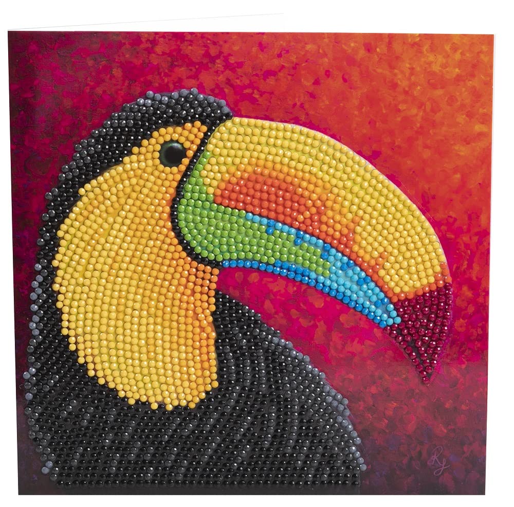 Craft Buddy DIY Crystal Art / Diamond Painting Greetings Card Kit - Tropical Toucan