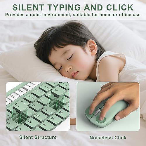 Miniatura 3 de Combo de teclado y mouse inalámbricos, teclado inalámbrico de tamaño completo y mouse DPI ajustable, receptor USB de 2.4 GHz, teclado y mouse