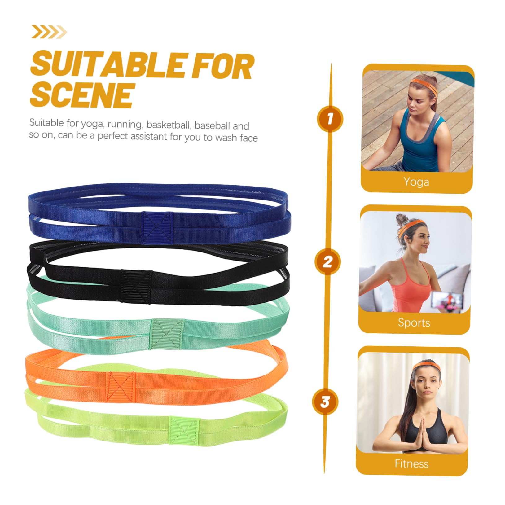 BESPORTBLE Hair Band Bandana Fascia Per Yoga Bandane Headband Fascia Per Allenamento Antisudore Sottile Fasce Per Allenamento Yoga Fasce Da Corsa Tessuto