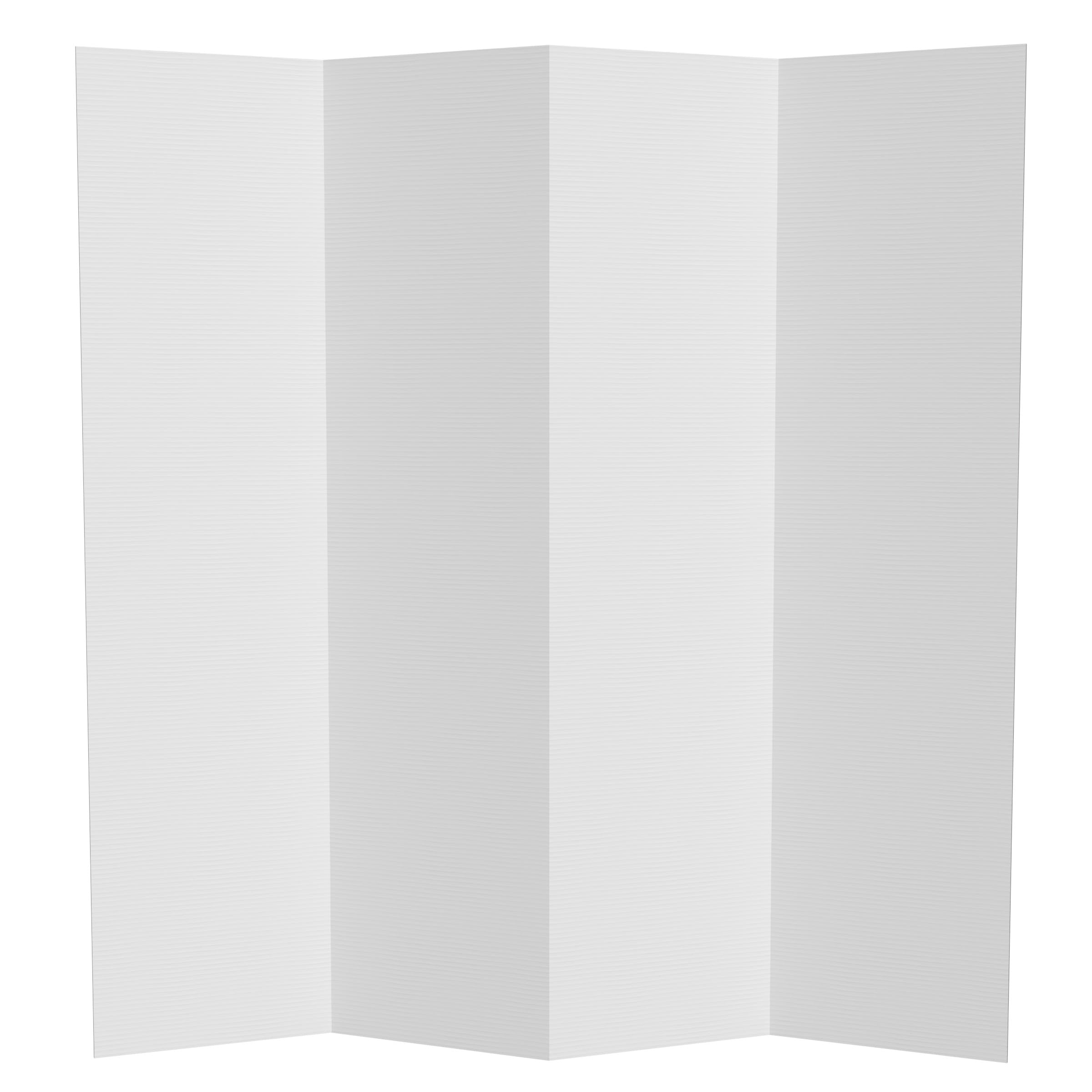 6 ft. Tall White Temporary Cardboard Folding Screen - 4 Panel