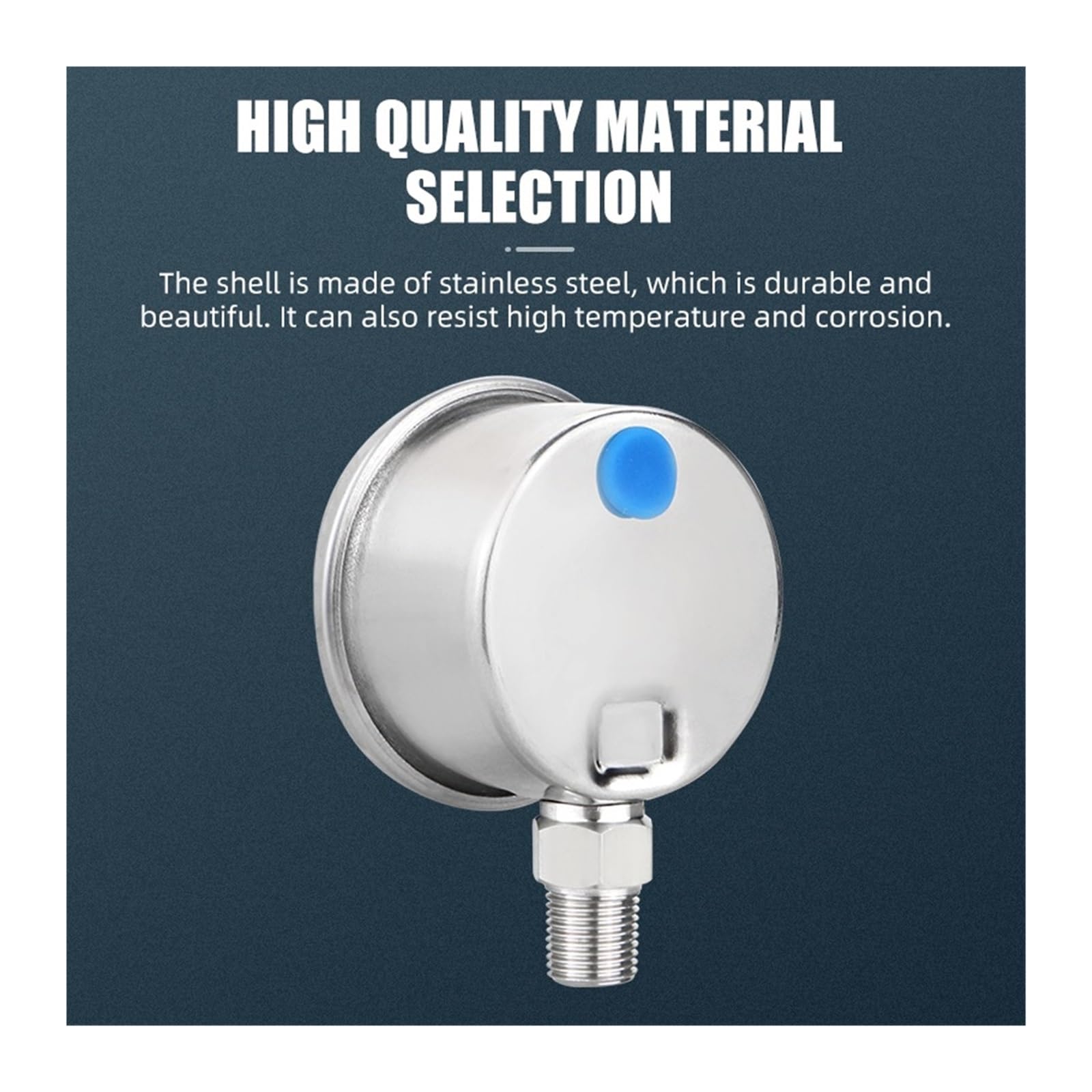 Manómetro de presión seca acero inoxidable, 40mm (1,5 "), conexión inferior 1~0 600bar/psi Gas y agua,Precisión del dial de precisión(M10-1,0-10MPa)