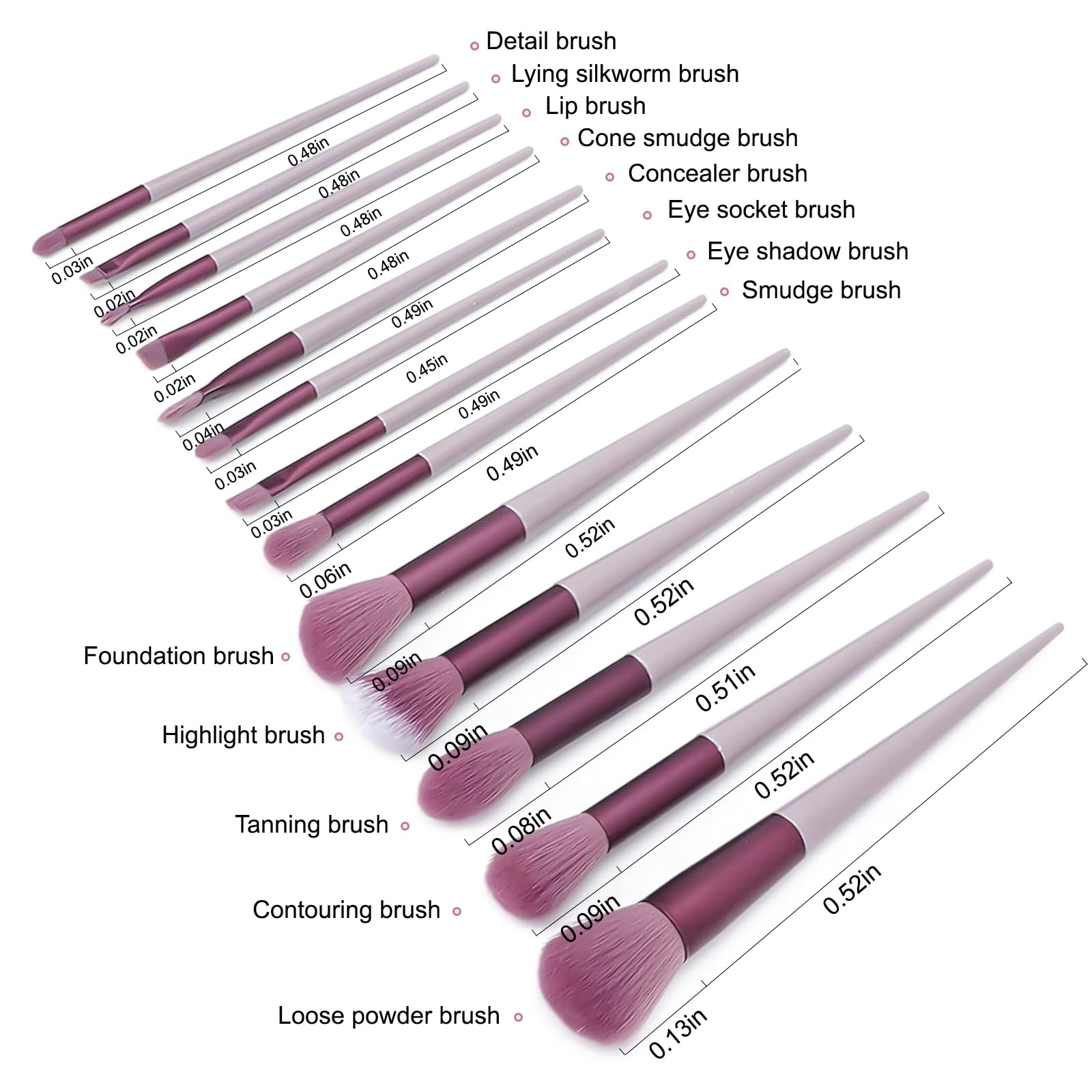 aweskmod Pennelli Trucco 13 Pezzi Set Viso e Occhi, Pennelli Make Up Professionali Set, Sintetico Contorno Fard Ombretti Correttori Fondazione Trucco Pennelli
