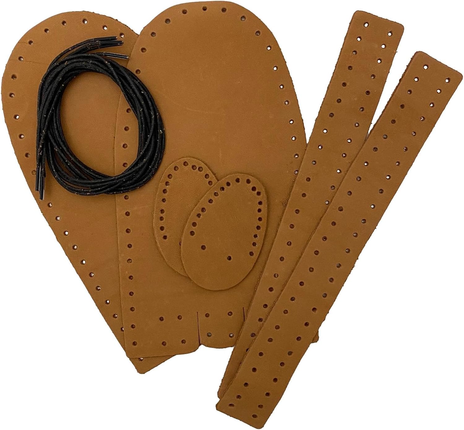 Moccasins Making Kit - Handmade Moccasins Kit - DIY Leather Moccasin Craft Project - Miscellaneous Brown or Tan Colors (Men's 9 / Women's 11 - Suede)