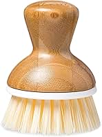Full Circle Bubble Up - Bamboo Dish Brush – Ergonomic Palm Scrubber with Handle for Kitchen Cleaning, White, Pack of 1