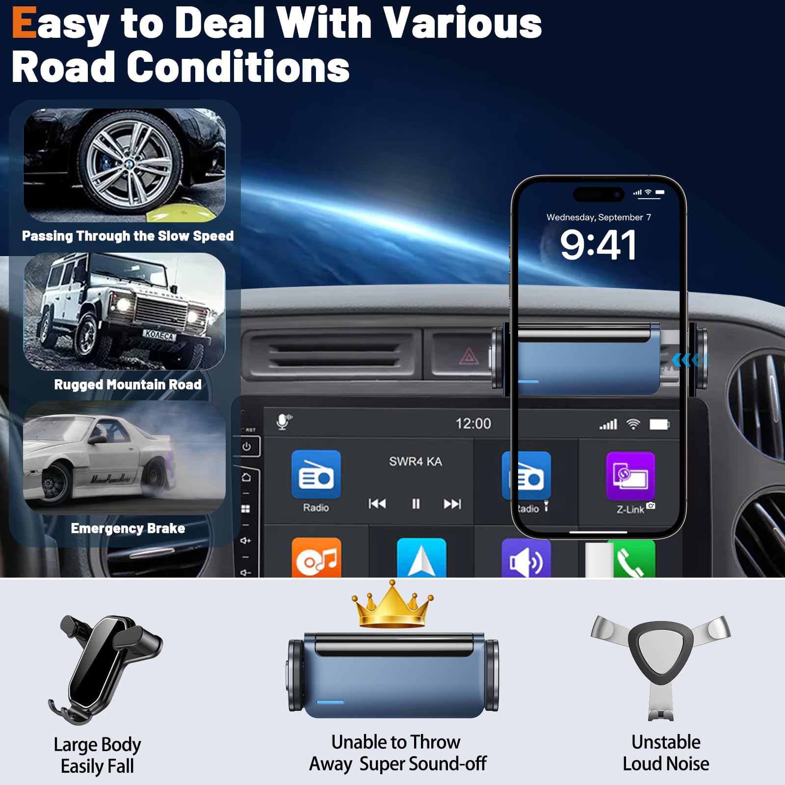 Support Téléphone Magnétique Pour VW Tiguan R-Line 2019-2023 | Fixation Sur Grille D'aération | Stable Et Puissant - 3