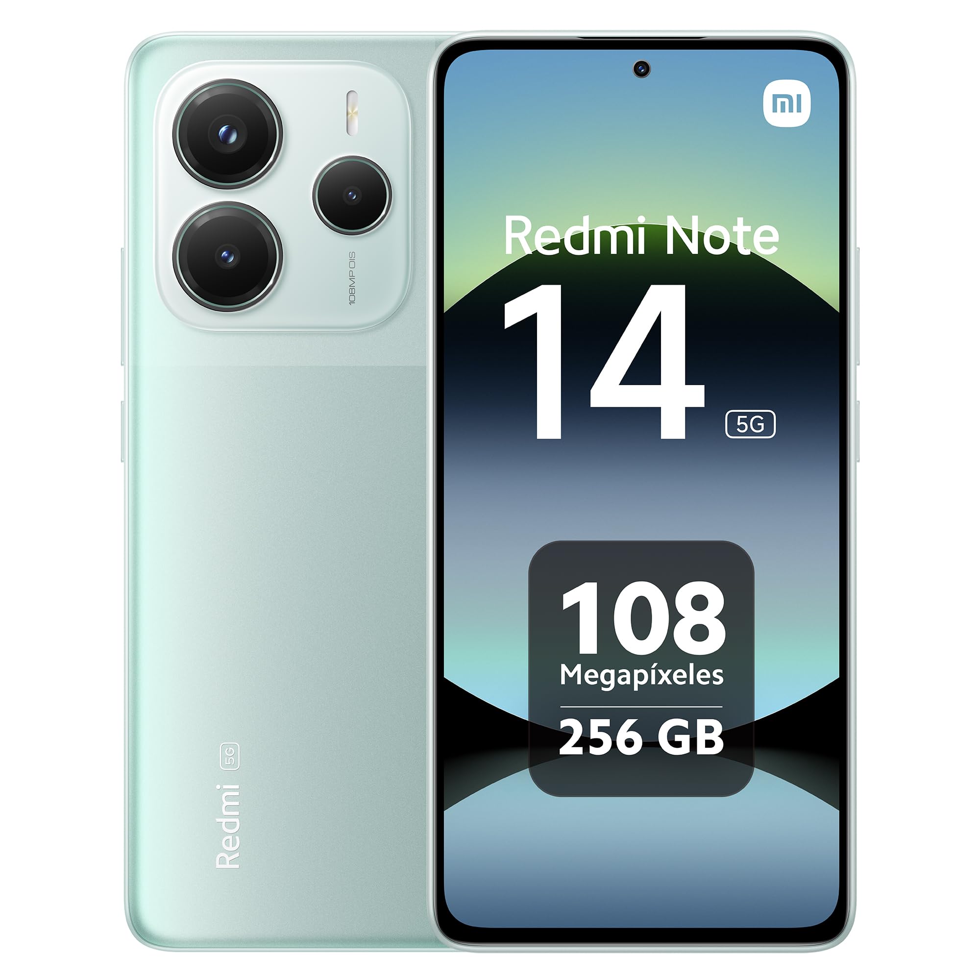 Xiaomi Redmi Note 14 5G - Smartphone de 8+256GB, Pantalla de 6.67" AMOLED FHD+ 120Hz, MediaTek Dimensity 7025-Ultra, cámara de 108MP, 5110 mAh, Cargador no Incluido, Verde (Versión ES)