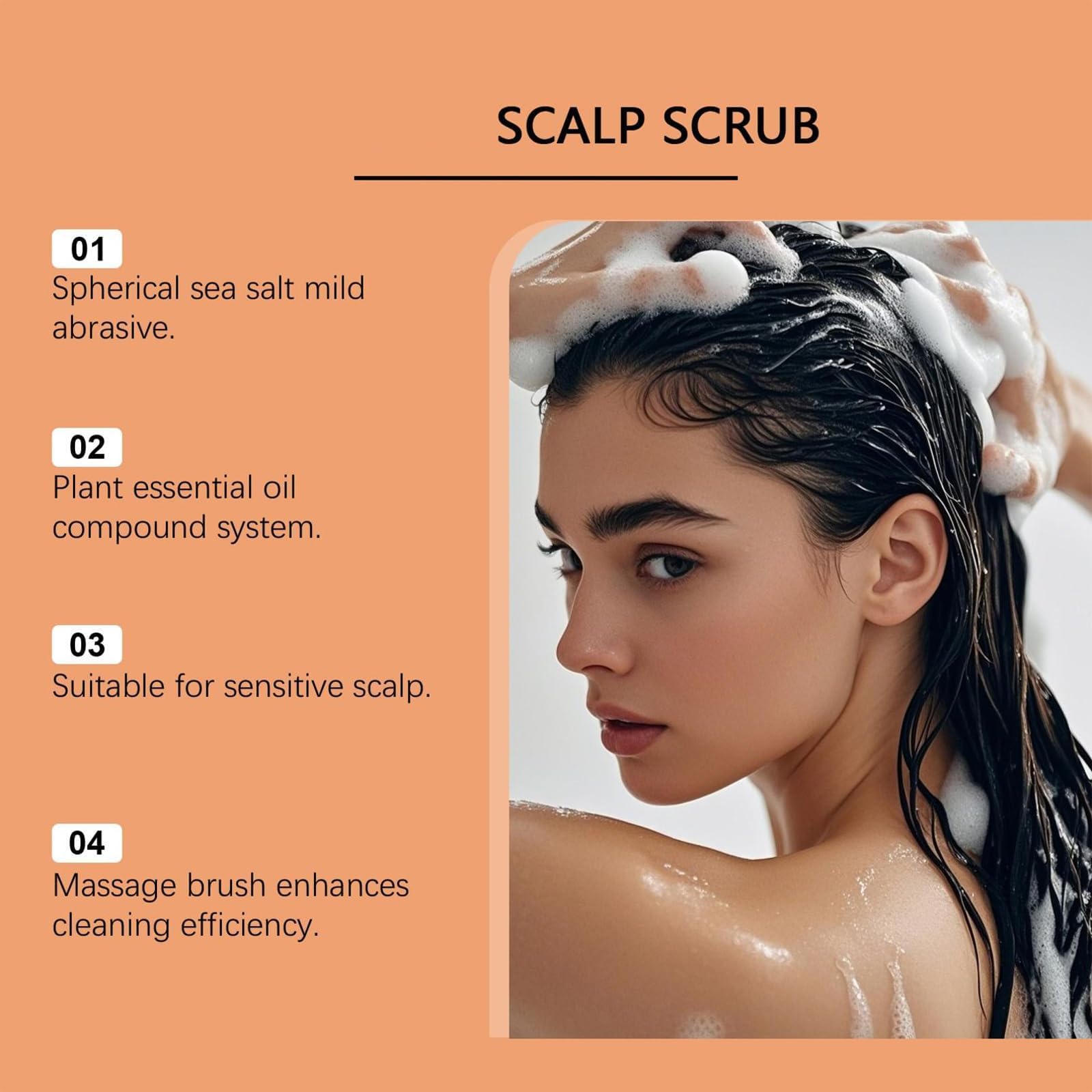 Exfoliante natural para el cuidado del cuero cabelludo, alivia la picazón y la caspa, limpieza profunda e hidratación, combate la caspa y elimina residuos, apto para cuero cabelludo graso y seco