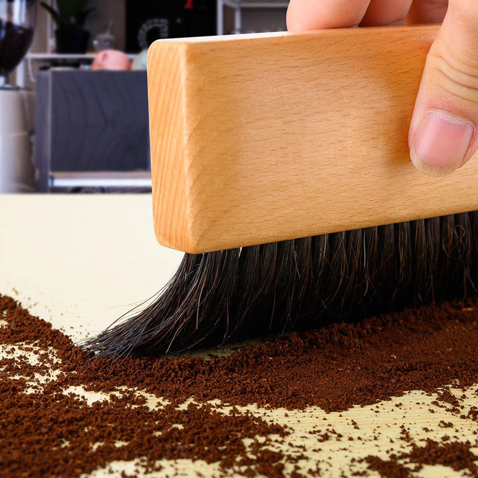 Kaffeemühlen-Reinigungsbürste, Holzgriff, rechteckig, 5 Stück