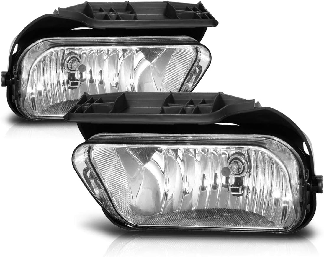PM PERFORMOTOR Front Bumper Fog Lights Lamps Compatible with 04-07 Chevy Silverado 1500 2500 3500 HD,Clear Lens
