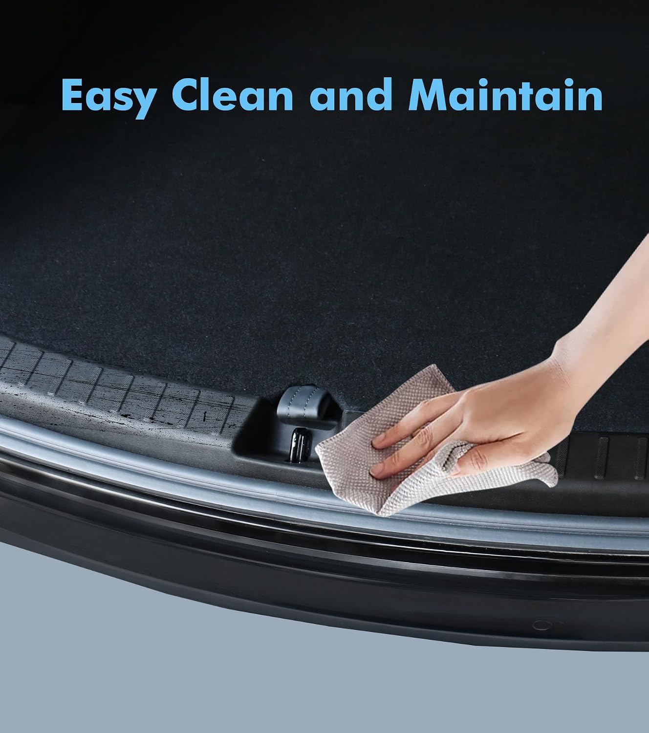 PM Auto Bumper Guard Protector for Tesla Model Y 2020-2024 Rear Trunk Door Sill Strip Plate Cover Trim Trunk Bumper Protector Accessories TPE Material Black