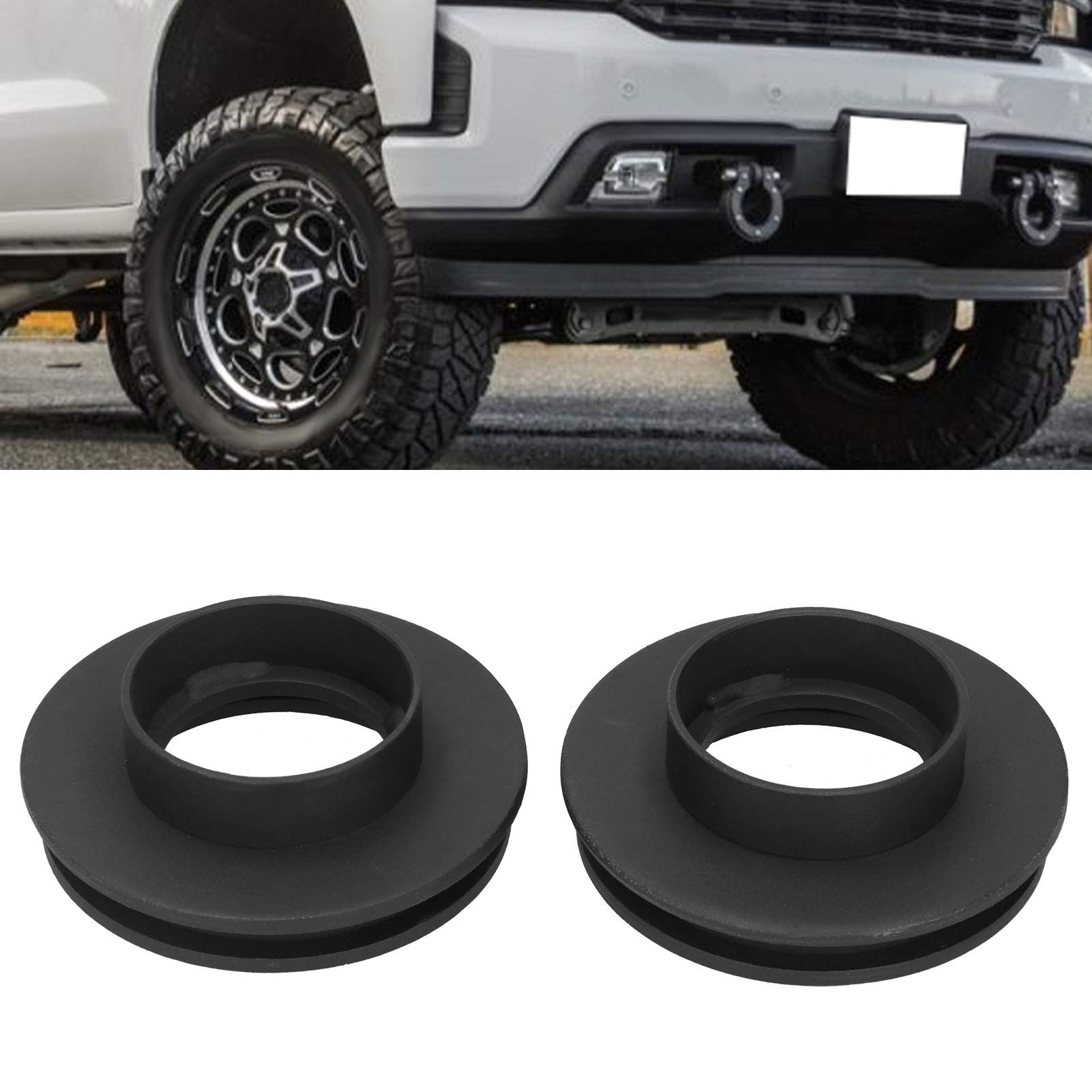 Höherlegungssatz für die Vorderachse, 2 Zoll (5 cm) hochbelastbarer Kohlenstoffstahl, Paar. Passend für Silverado Sierra 1500 (1999–2006) 2WD und Silverado 1500 Classic (2007).