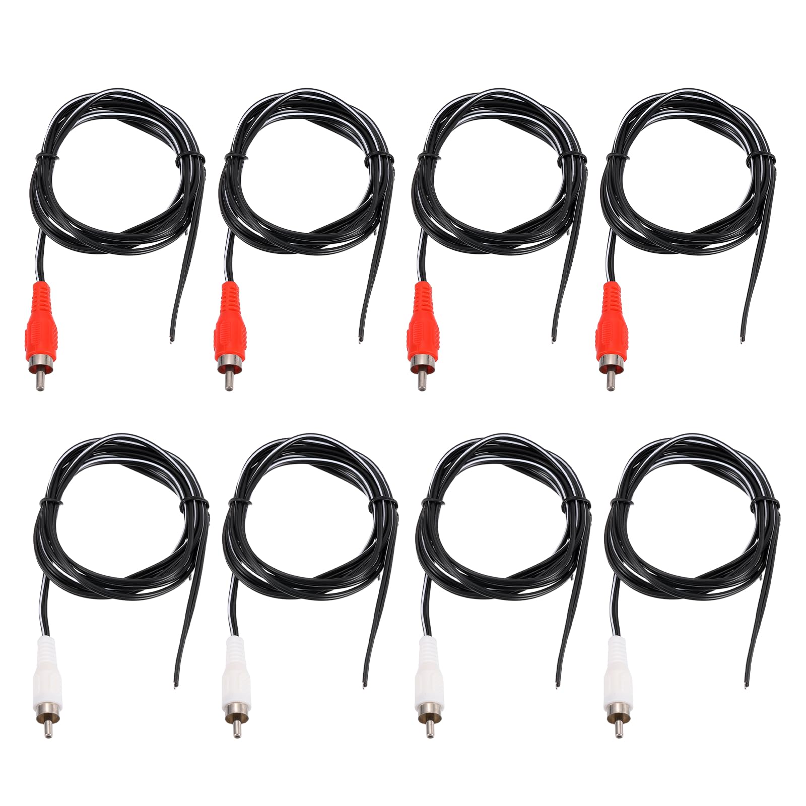 Cables de subwoofer de audio RCA con extremo abierto de 5 pies blanco y rojo 7