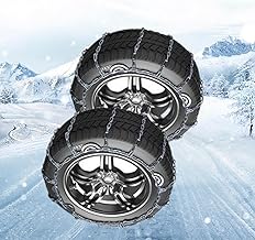 2pcs Car Tire Chains, Snow Chains for Cars,Snow Tire Straps for Stormy Weather Icy Roads Driving Security Traction Wheel Tyre Chains for Minivan Caravan Anti-Skid 285/40R22 225/45R19 silver 155/65R13