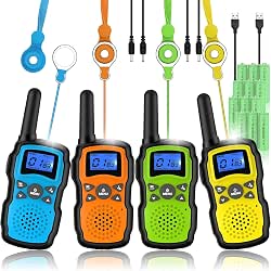 Wishouse Walkie Talkies for Kids Adults Rechargeable 4 Sets with