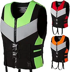 Colete salva-vidas para crianças adultas, colete salva-vidas para natação flutuante, colete de surf de neoprene, coletes salva-vidas para pesca ao ar livre com fivela ajustável, mergulho, es