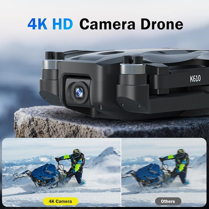 karuisrc K610 GPS Drón 4K UHD Kamerával - 249g Alatti Összecsukható Quadcopter, 20 Perc Repülési Idő, Követés Funkcióval, Kezdőknek, SD Kárt