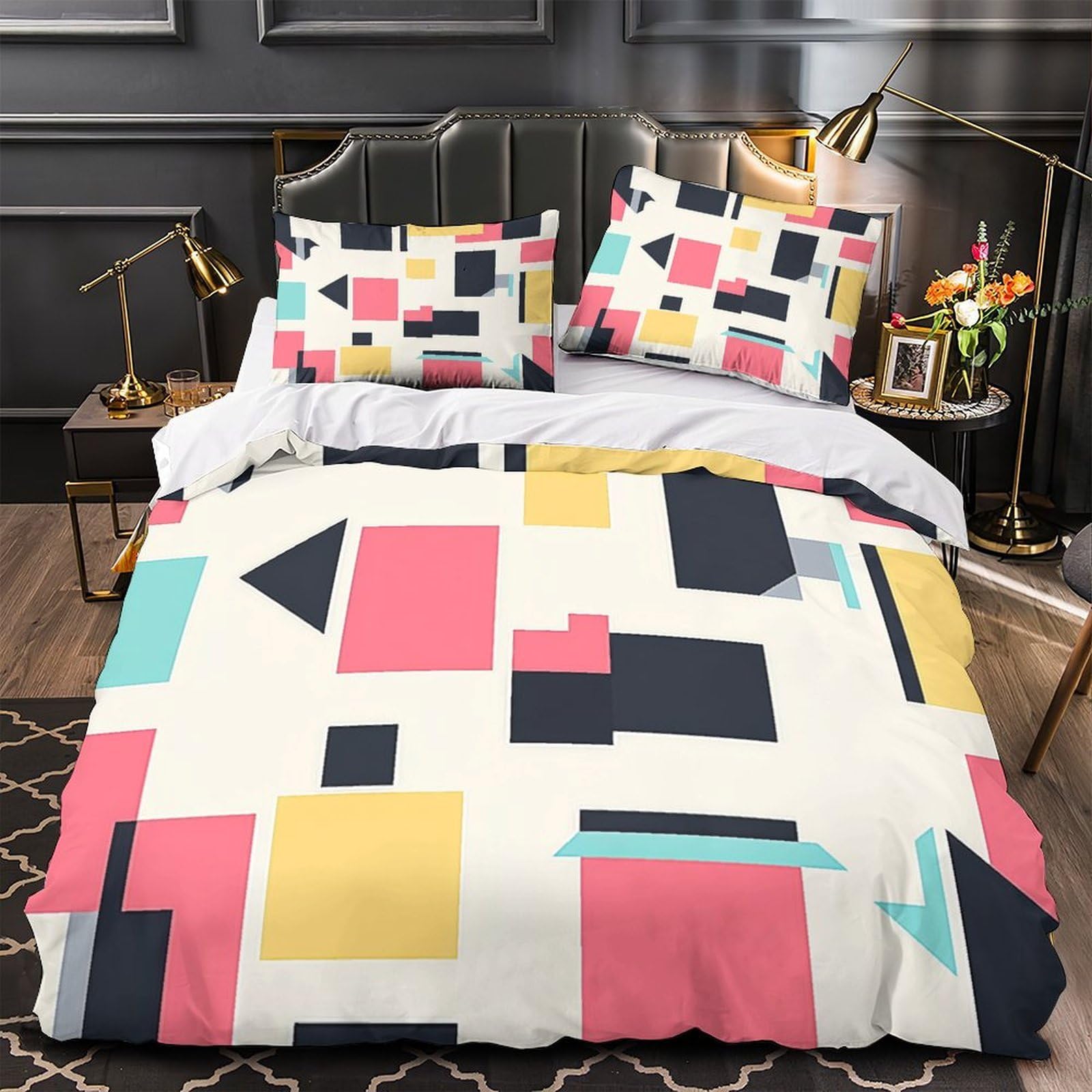 Drap de couette moderne abstrait pour créer une chambre parentale cosy