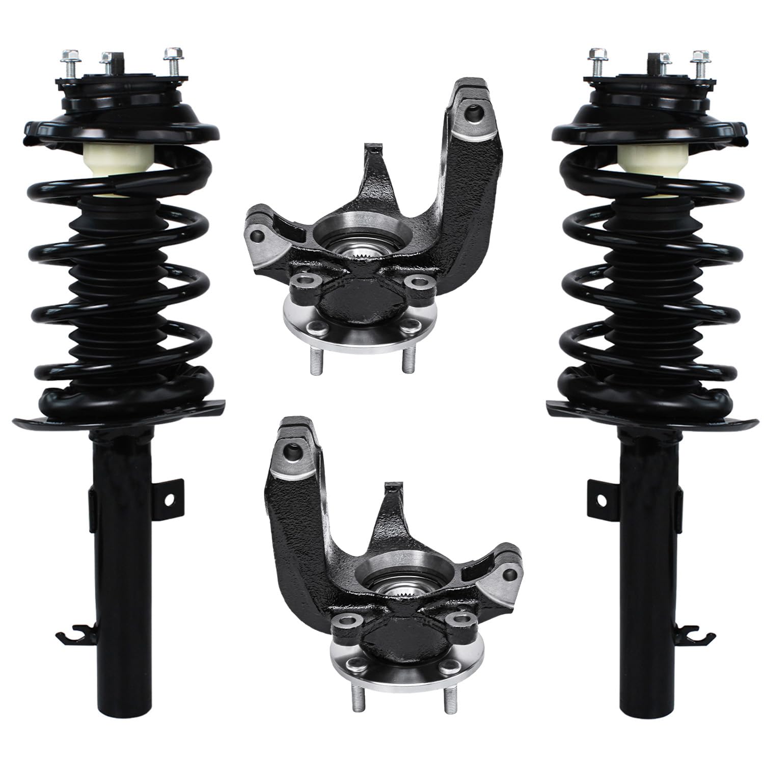 Detroit Axle - 4pc Front Steering Knuckles Kit for 2006-2007 Ford Focus