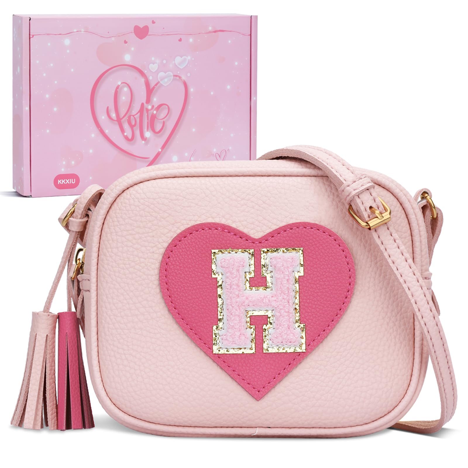 KKXIU Birthday Gifts for Girls Initial Toddler Purse Cute Kids Crossbody Bag
