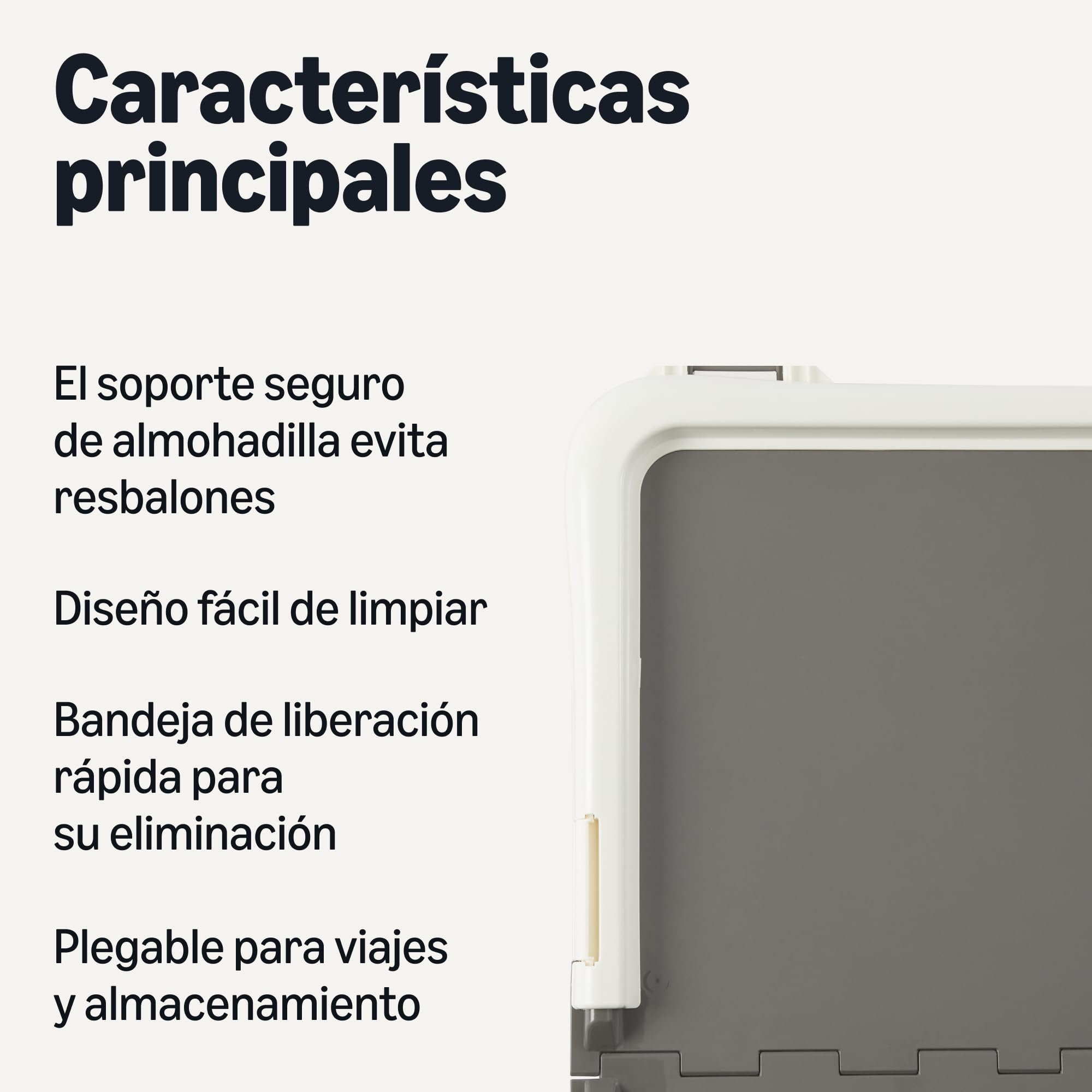 Amazon Basics: Soporte para empapadores de adiestramiento para Perros, Cierre Seguro, extragrueso y Antideslizante, plástico Reciclado, 71,1 x 86,4 cm, L, Blanco y Antracita
