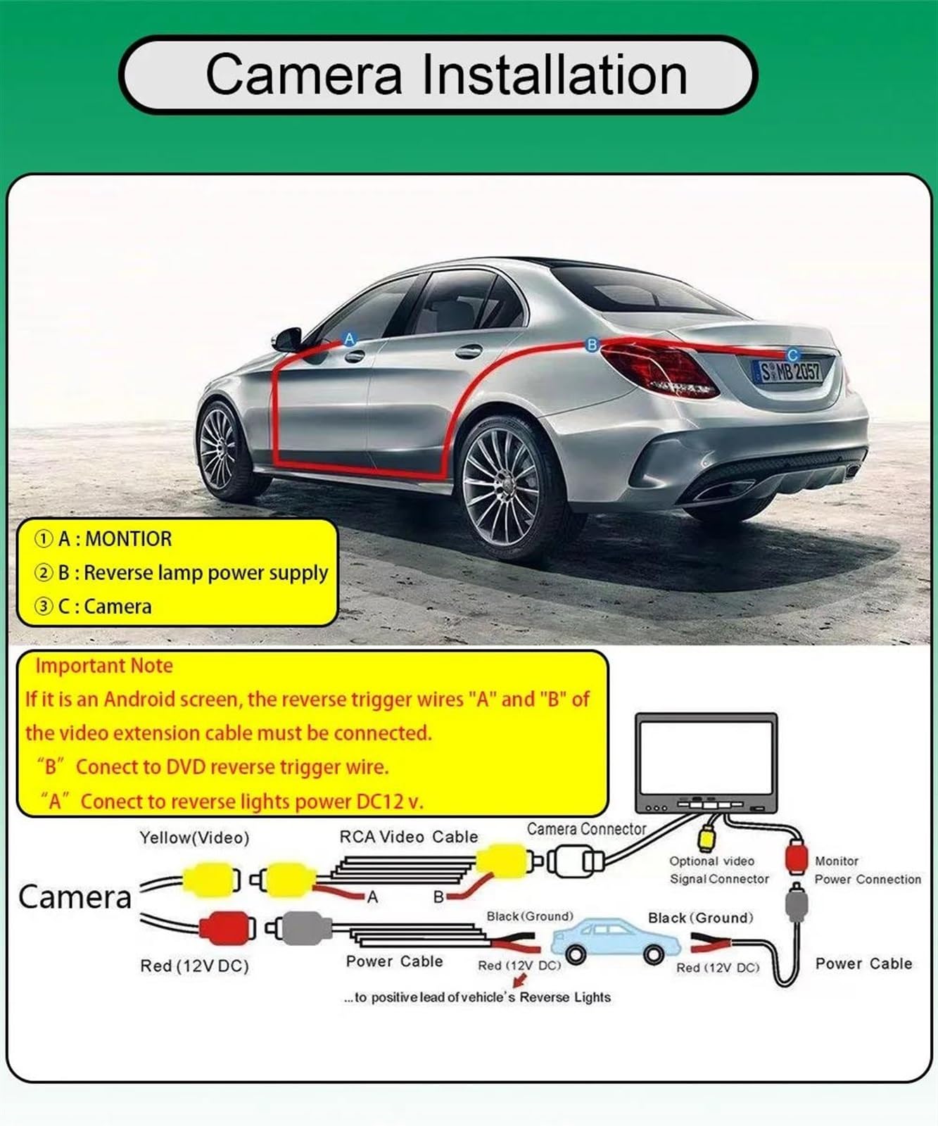 Kit De Cámara De Visión Trasera para Aparcamiento con Respaldo para Peugeot 308 T9 5D Hatchback 4D Sedan 2013~2019 Lente Alta definición(Black a)