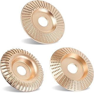 Upgraded 3PCS Wood Carving Disc Set for 4" or 4 1/2" Angle Grinder with 5/8" Arbor, Grinding Wheel Shaping Disc for Wood Cutting, Grinder Cutting Wheel Attachments