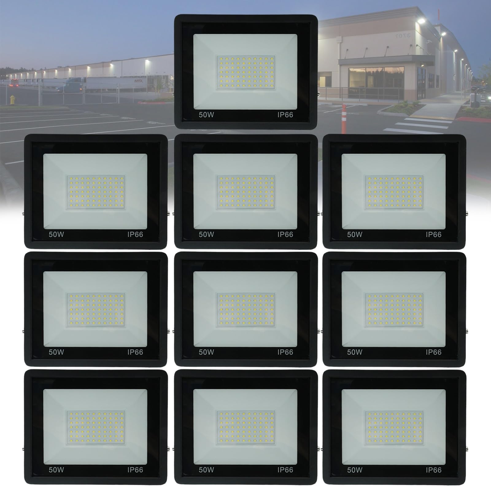 Projecteur d'extérieur pour terrain de basket-ball et stade, LED 6500K 100W en pack