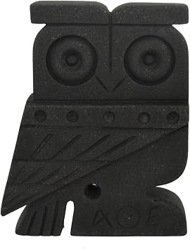 Estia Creations Owl of Athens Flat Figurine - Symbol of Wisdom and Goddess Athena - Santorini