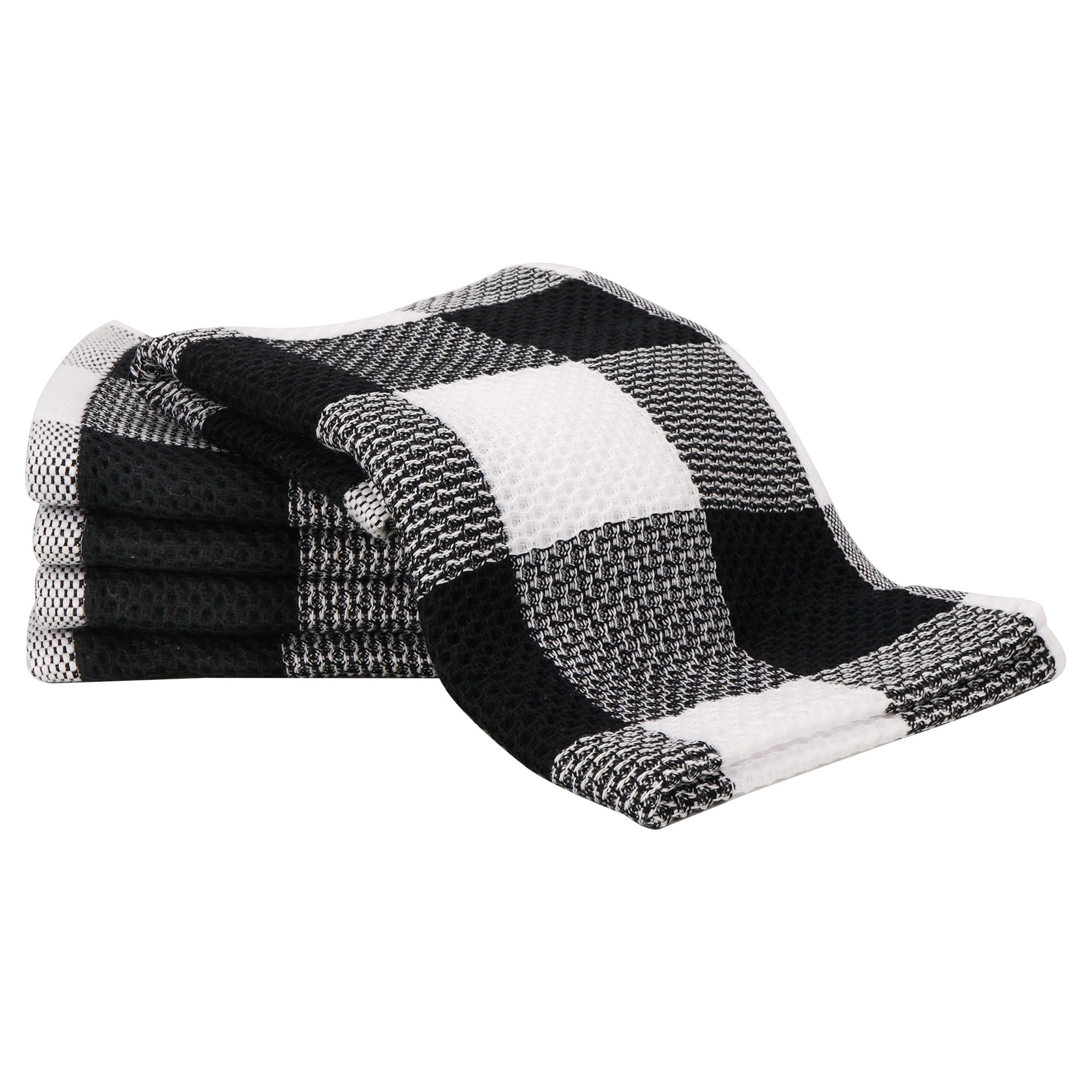 Serviettes en coton ultra absorbantes serviette de toilette noire à damier dégradé haute douceur