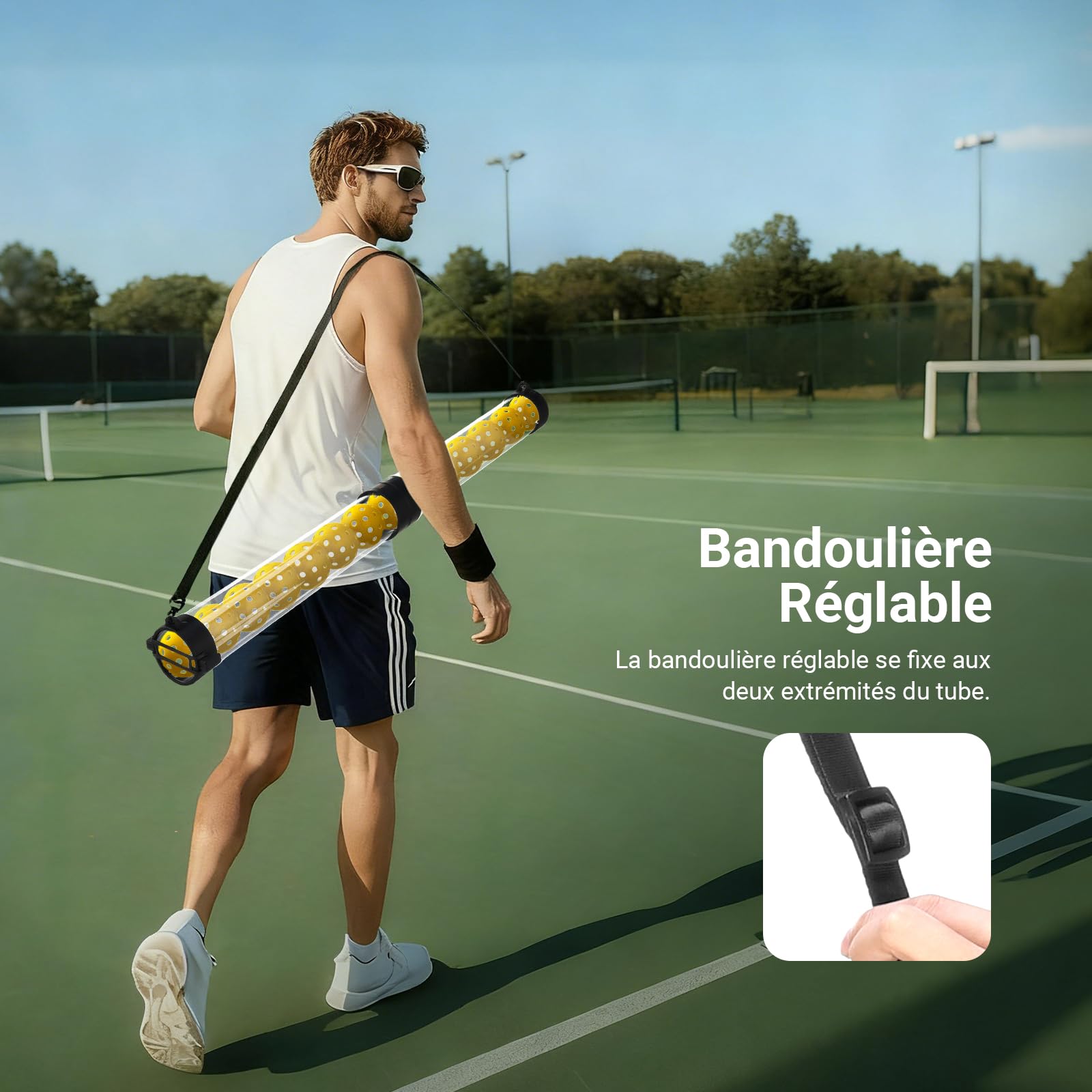 NEEWER Ramasseur de balles Tennis Pickleball détachable sans pliage bandoulière